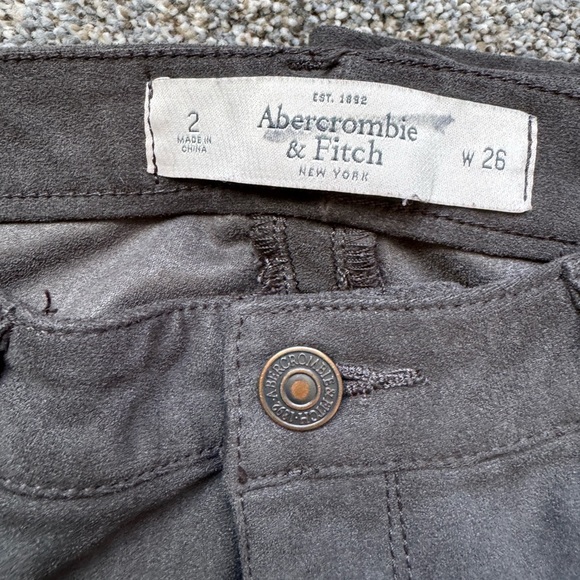 Abercrombie and Fitch grey suede pants with zipper detailing - Picture 2 of 10